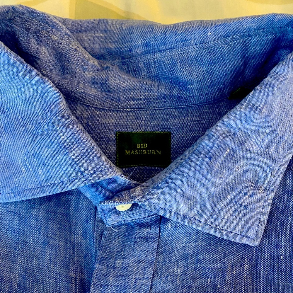 Light blue linen pop over